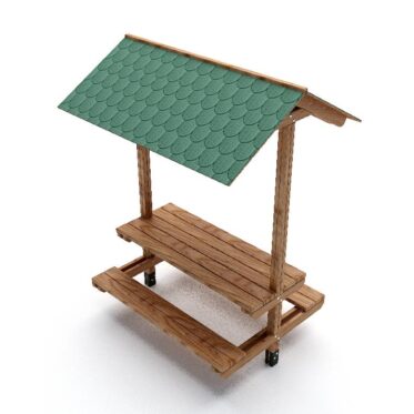 Kiosk table with tegola