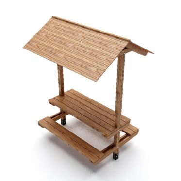 Kiosk table without tegola